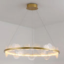 GobekUsa Frost Texture LED Ring Chandelier for Living Room Office Ceiling