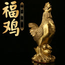 GobekUsa Brass Rooster Fengshui Figurine for Home Office Desktop Decoration
