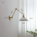 GobekUsa Copper Swing Arm Wall Lights Sconce Up Down LED Modern Ceramic Lampshade
