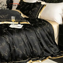 GobekUsa Luxe Eucalyptus Bedding Set in Black/Gold - Silky Soft & Skin-friendly