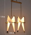GobekUsa Crane Chandelier Iron LED Light for Bedroom Dining Children's Room