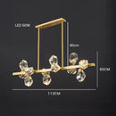 GobekUsa Diamond Crystal Brass LED Pendant Light Gold Luxury Hanglamp