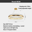 GobekUsa Crystal Ring Chandelier LED Pendant Light Fixture
