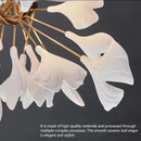 GobekUsa Gold Branches Chandelier Porcelain Leaves Pendant Lights