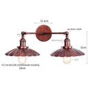 GobekUsa Industrial Retro LED Wall Lamp with Two Heads and Pull Chain Switch
