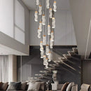 GobekUsa Crystal Chandelier Stair Pendant Lamp Living Room Pendant Lights Interior Lighting