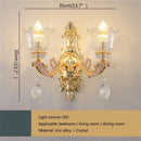 GobekUsa Gold Crystal Wall Sconce LED Lamp for Home Bedroom & Living Room