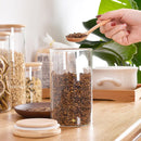 GobekUsa Bamboo-Covered Glass Storage Jars: Airtight Solution for Kitchen Organizing
