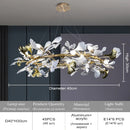 GobekUsa Ginkgo Leaf Crystal Chandelier for Home Décor