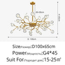 GobekUsa Branch Shape Firefly Ceiling Chandelier G4 Led Lighting Indoor Hanging Lamp