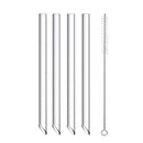 GobekUsa Clear Glass Smoothie Straws 4-Pack, 12mm Wide for Boba Bubble Tea & Milkshakes
