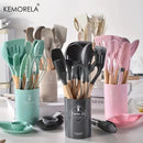 GobekUsa 14-Piece Silicone Kitchen Utensil Set with Storage Box | Heat-Resistant Cooking Tools