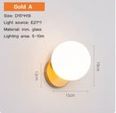 GobekUsa Gold Glass Ball LED Wall Light for Living Room Bedroom Bathroom Decor