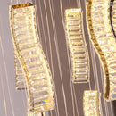 GobekUsa Crystal Chandelier Stair Pendant: Modern Living Room Interior Lighting