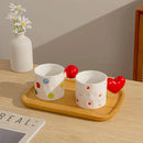 GobekUsa Heart Design Ceramic Coffee Tea Cup Set