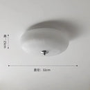 GobekUsa Cream Glass Round Ceiling Lights | Modern LED Indoor Lighting | Bedroom Study Balcony Lighting