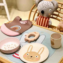 GobekUsa Animal Print Bamboo Fiber Salad Plate Kitchen Tableware