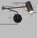 GobekUsa Acrylic Iron LED Wall Lamp | Modern Rotate Black Stair Light | Dining Room Study Fixtures