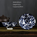 GobekUsa Blue and White Porcelain Hand-Painted Tea Cups - Set of 1