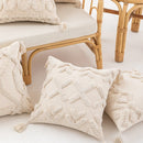 GobekUsa Geometric Tufted Cushion Cover Beige Patchwork Pillow Covers Wabi-sabi Style