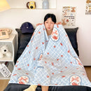 GobekUsa Double-Sided Thin Velvet Printed Blanket for Adults - Spring Autumn Bedding & Sofa Decor