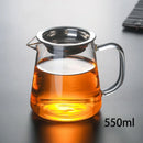 GobekUsa Glass Tea Pot Set with Infuser - Heat-Resistant Teapot & Fair Cup - Puer Tea Brewing Kit