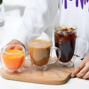 GobekUsa Double Wall High Borosilicate Glass Mug with Handle, Heat Resistant Coffee Cup