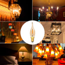 GobekUsa Amber Glass LED Candle Light Bulb 2200K Retro C22TG Candelabra Night Decor E12 E14