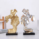 GobekUsa 26cm Resin Kissing Couple Figurines - Valentine's Day Decor & Gift