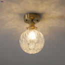 GobekUsa Glass LED Ceiling Light for Living Room, Modern Copper Canopy, Nordic Style Fixtures