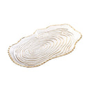 GobekUsa Gold Foil Glass Tray Geometric Fruit Plate Home Decor Accessory