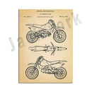 GobekUsa Dirt Bike Patent Blueprint Poster Canvas Wall Art