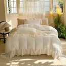 GobekUsa Lace Ruffles Princess Wedding Bedding Set in Pure Cotton Skin-friendly Fabric