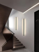GobekUsa Bedroom Wall Lamp: Nordic Strip Light, Minimalist Design, Black Background, Decorative Luminaires
