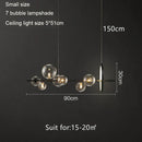 GobekUsa Glass Bubble LED Pendant Chandelier for Modern Living Room Decor