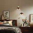 GobekUsa Iron Yellow Travertine LED Pendant Light for Bedside Dining Living Room
