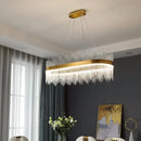 GobekUsa Gold Crystal Chandelier: Dimmable Luxury Pendant Lamp for Bedroom, Living Room & Hotel