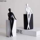 GobekUsa Geometric Base Character Statue Decor - Resin Sculpture for Aesthetic Room Ornaments