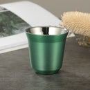 GobekUsa Double Wall Espresso Mugs 80ml - Set of 2 Stainless Steel Heat Insulated Cups