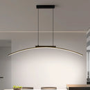 Modern Curved Bridge LED Pendant Light in Black or Gold