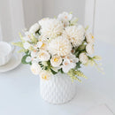 GobekUsa Artificial Hydrangea Tea Rose Bouquet for Home Decor and DIY Wedding Bouquets