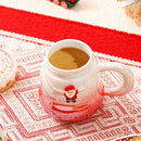 GobekUsa Christmas Santa Ceramic Mug with Lid - Festive Holiday Gift for Home & Office