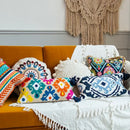 GobekUsa Embroidered Flower Boho Long Cushion Covers for Bedroom and Sofa