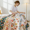 GobekUsa Breathable Cotton Gauze Sofa Cover - Fresh Flowers Design