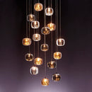 GobekUsa LED Stair Chandelier: Luxury Amber/Crystal Indoor Lighting Fixture