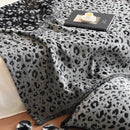GobekUsa Leopard Print Luxury Mink Fur Blanket for Bed and Sofa