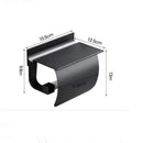 GobekUsa Black Toilet Paper Holder with Silver Phone Storage Shelf