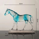 GobekUsa Clear Horse Resin Sculpture Decorative Figurine Home Decoration