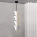 GobekUsa Cream Bedroom Chandelier: Minimalist Designer Conical Long Line Branched Light Fixture