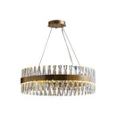 GobekUsa Brushed Gold Rings Crystal Chandelier Ceiling Lamp